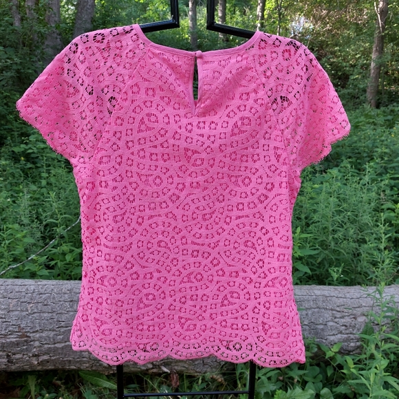 Pink Scallop Lace Tee by J. Crew - Picture 3 of 9